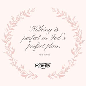 Nothing is perfect in God’s perfect plan.