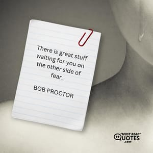 There is great stuff waiting for you on the other side of fear.
