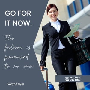 Go for it now. The future is promised to no one.