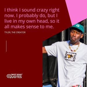 I think I sound crazy right now. I probably do, but I live in my own head, so it all makes sense to me.