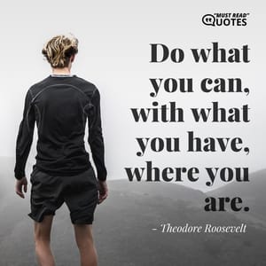 Do what you can, with what you have, where you are.