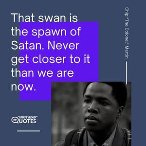That swan is the spawn of Satan. Never get closer to it than we are now.