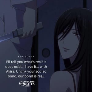 I'll tell you what's real! It does exist. I have it... with Akira. Unlink your zodiac bond, our bond is real.