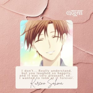 I don't... Really understand, but you laughed so happily, and it was very pleasant, so... I wanted to look at it forever.