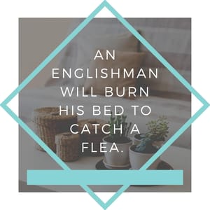 An Englishman will burn his bed to catch a flea.