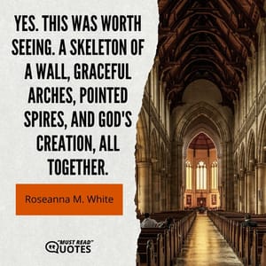 Yes. This was worth seeing. A skeleton of a wall, graceful arches, pointed spires, and God's creation, all together.