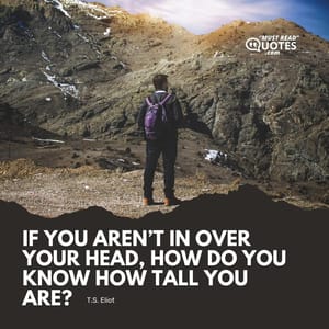 If you aren’t in over your head, how do you know how tall you are?