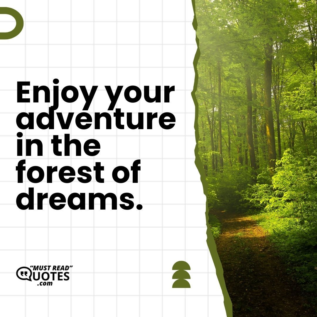 Enjoy your adventure in the forest of dreams.
