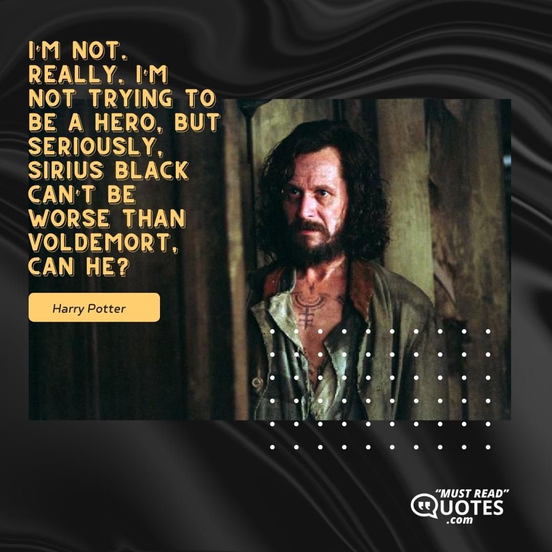I’m not. Really. I’m not trying to be a hero, but seriously, Sirius Black can’t be worse than Voldemort, can he?