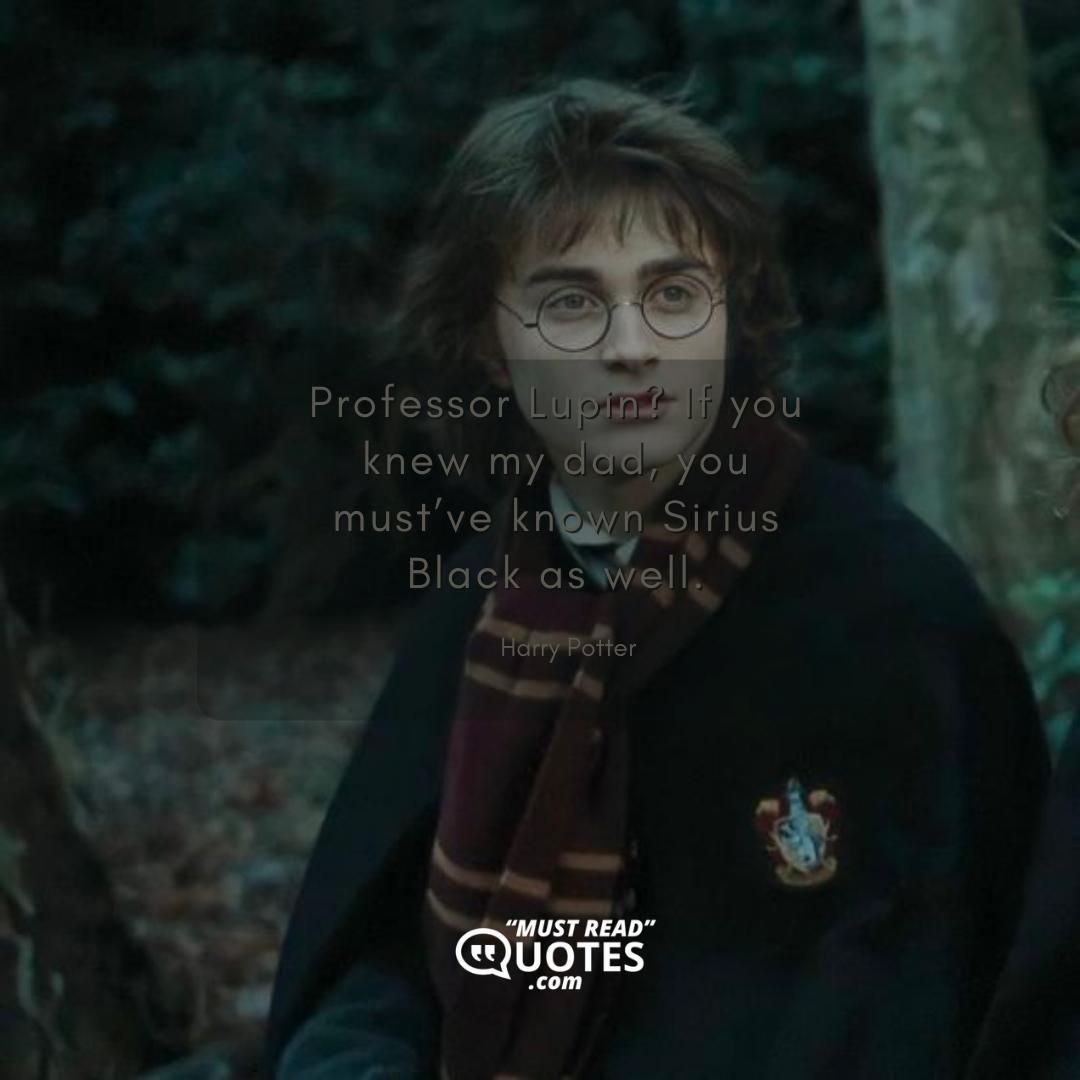 Professor Lupin? If you knew my dad, you must’ve known Sirius Black as well.