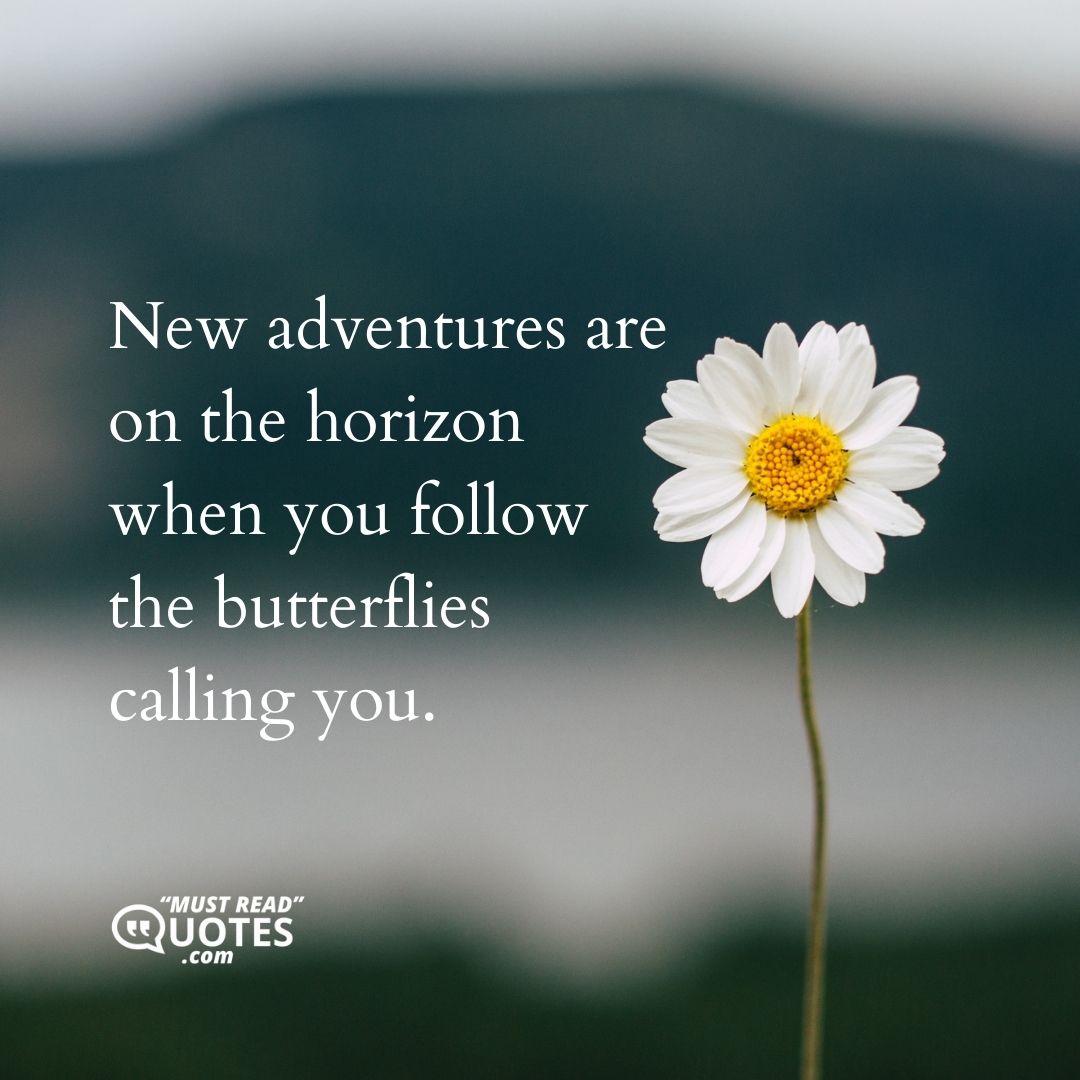 New adventures are on the horizon when you follow the butterflies calling you.