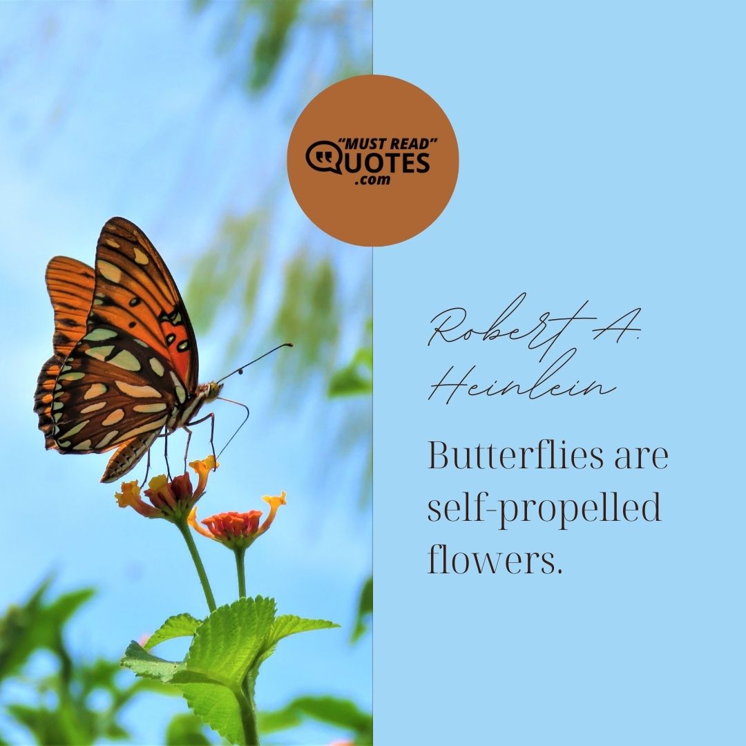 Butterflies are self-propelled flowers.