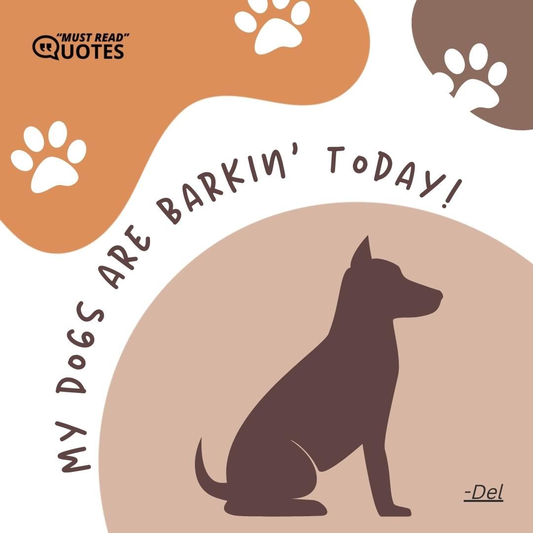 My dogs are barkin’ today!