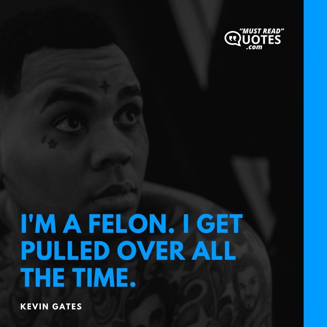 I'm a felon. I get pulled over all the time.