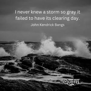 I never knew a storm so gray it failed to have its clearing day.
