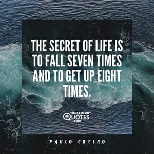 The secret of life is to fall seven times and to get up eight times.