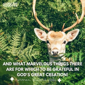 And what marvelous things there are for which to be grateful in God's great Creation!