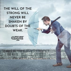 The will of the strong will never be shaken by doubts of the weak.
