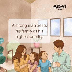 A strong man treats his family as his highest priority.