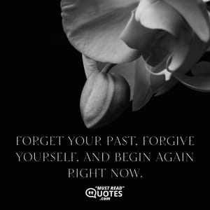 Forget your past, forgive yourself, and begin again right now.