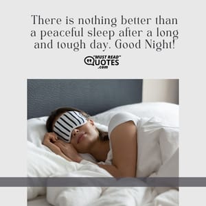 There is nothing better than a peaceful sleep after a long and tough day. Good Night!