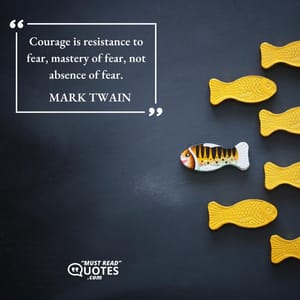 Courage is resistance to fear, mastery of fear, not absence of fear.