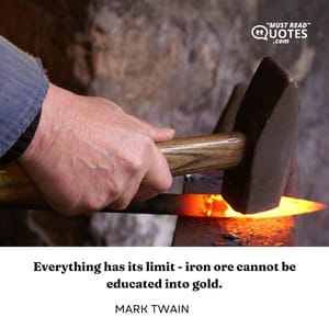 Everything has its limit - iron ore cannot be educated into gold.