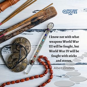 I know not with what weapons World War III will be fought, but World War IV will be fought with sticks and stones.