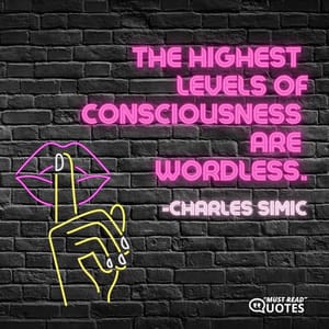 The highest levels of consciousness are wordless.