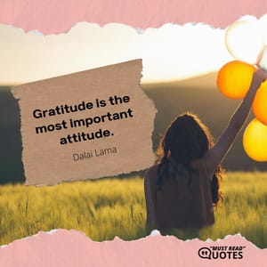 Gratitude is the most important attitude.