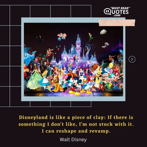 Disneyland is like a piece of clay: If there is something I don't like, I'm not stuck with it. I can reshape and revamp.