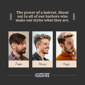 The power of a haircut. Shout out to all of our barbers who make our styles what they are.