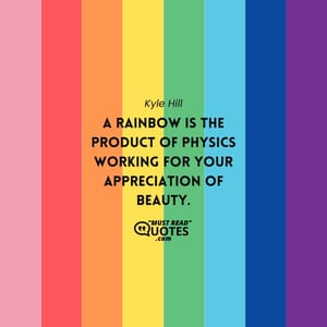 A rainbow is the product of physics working for your appreciation of beauty.