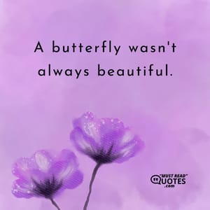 A butterfly wasn't always beautiful.