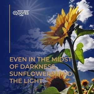 Even in the midst of darkness, sunflowers find the light.