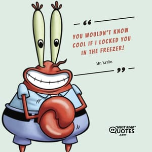 You wouldn’t know cool if I locked you in the freezer!