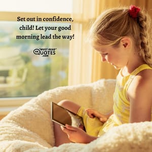 Set out in confidence, child! Let your good morning lead the way!