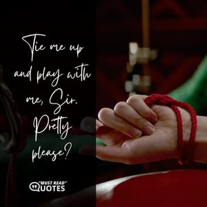 Tie me up and play with me, Sir. Pretty please?