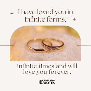I have loved you in infinite forms, infinite times and will love you forever.