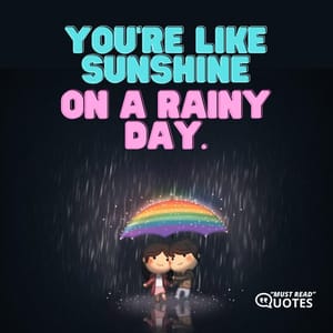 You're like sunshine on a rainy day.