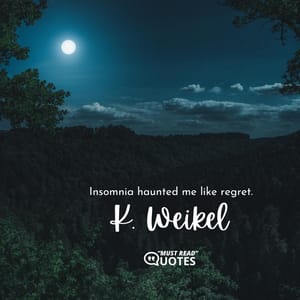Insomnia haunted me like regret.