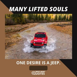 Many lifted souls one desire is a Jeep.