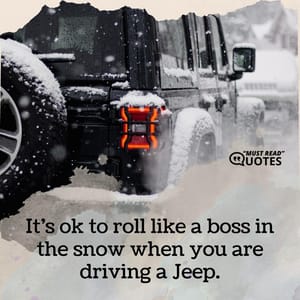 It’s ok to roll like a boss in the snow when you are driving a Jeep.