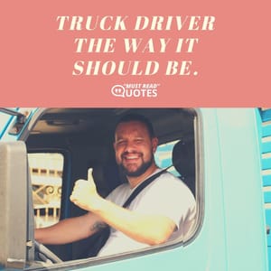 Truck driver the way it should be.