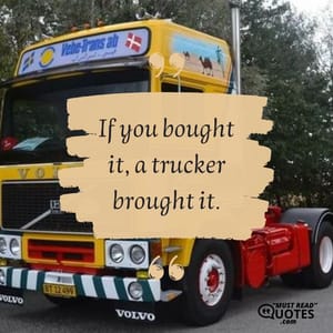 If you bought it, a trucker brought it.
