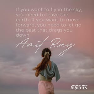 If you want to fly in the sky, you need to leave the earth. If you want to move forward, you need to let go the past that drags you down.