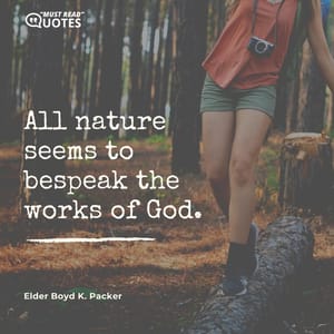 All nature seems to bespeak the works of God.